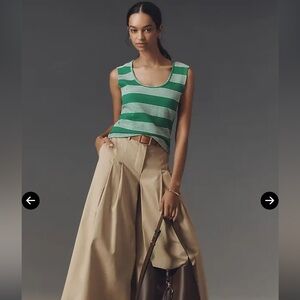 Anthropologie bishop + young Green and White Striped Tank Top